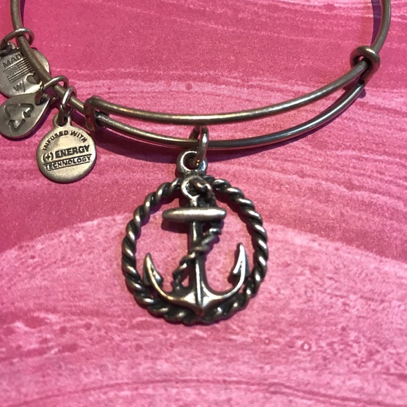 Alex and Ani Anchor Bangle Bracelet - Silver - Picture 2 of 4